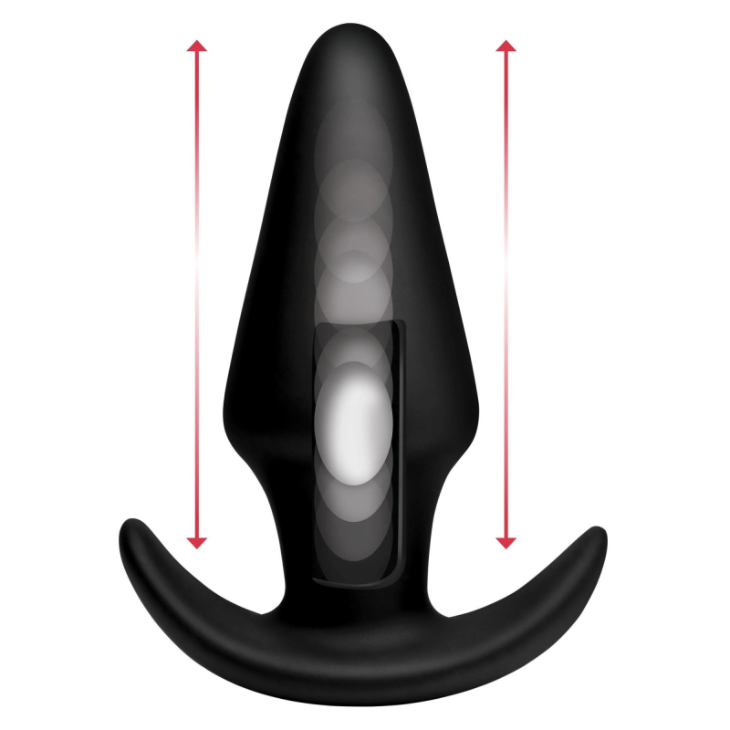 Kinetic Thumping 7X Large Anal Plug - Анальная пробка с толчковыми движениями, 13.3х4,8 см (чёрный)