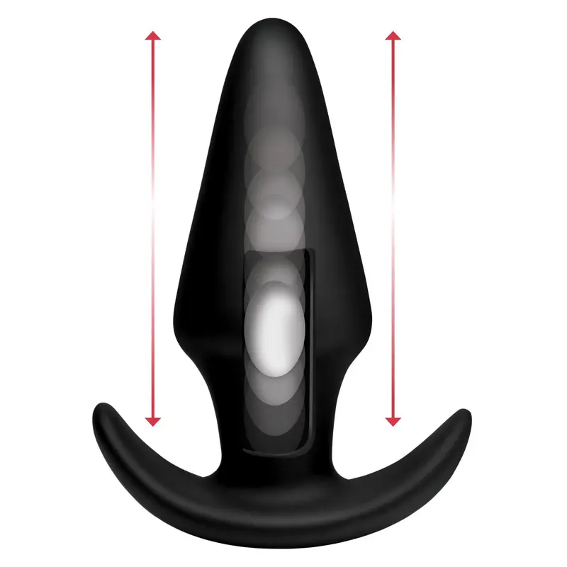 Kinetic Thumping 7X Large Anal Plug - Анальная пробка с толчковыми движениями, 13.3х4,8 см (чёрный)