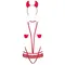 Obsessive Evilia teddy red L/XL - Жіночий костюм диявола