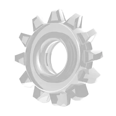 LoveToy Power Plus Cockring 3 - ерекційне кільце з рельєфом, 4.5 см (прозорий)