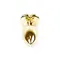 Boss Jewellery Gold Heart Plug Clear - Анальна пробка з кристалом, 7х2,7 см (прозорий)