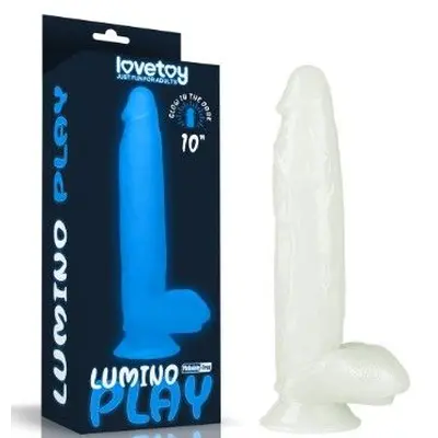 LoveToy - Lumino Play Dildo 10'' - Фаллоимитатор светящийся в темноте, 37х3.8 см