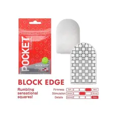 TENGA Pocket Block Edge - Карманный мини-мастурбатор, 7.5х5.5 см (красный)