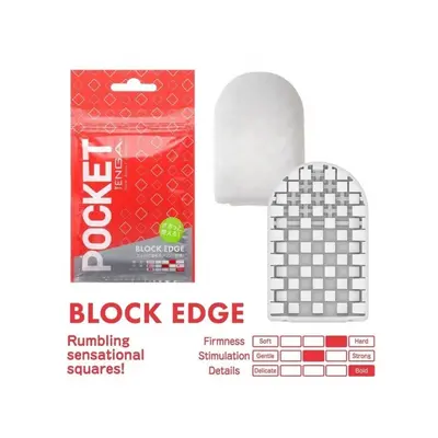 TENGA Pocket Block Edge - Кишеньковий міні-мастурбатор, 7.5х5.5 см (червоний)