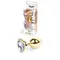 Boss Jewellery Gold Heart Plug Clear - Анальна пробка з кристалом, 7х2,7 см (прозорий)