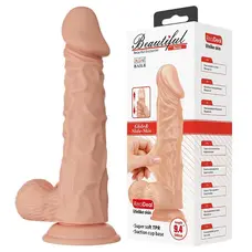 LyBaile Beautiful Encounter Buraq Dildo Flesh - Релистичный фаллоимитатор на присоске, 18 см (телесный)
