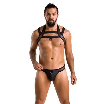 Passion - 043 SET JACOB black - Сексуальный мужской комплект с кольцами, XXL/XXXL