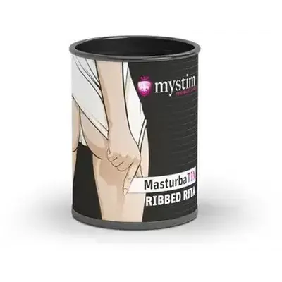 Mystim MasturbaTIN Ribbed Rita - Мастурбатор, 4.4х1.4 см (білий)