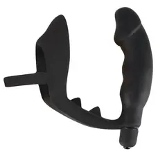 Ерекційне кільце з анальною пробкою Black Velvets Ring & Vibro Plug