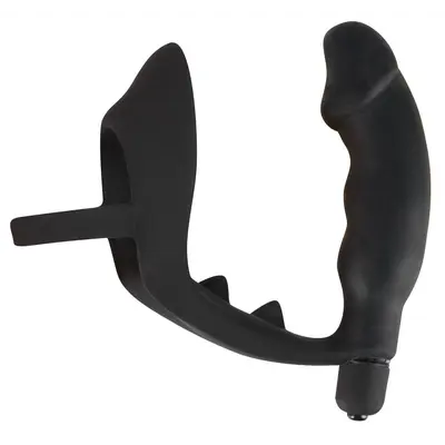 Ерекційне кільце з анальною пробкою Black Velvets Ring & Vibro Plug