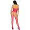 Leg Avenue - High neck lace bodystocking - Мереживний комбінезон з імітацією панчох, O/S (рожевий)