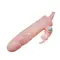 Brave Men Vibro Penis Sleeve Flesh with Bunny - Насадка на пенис, 16,4 см (телесный)