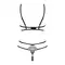 Obsessive Badossa 2-pcs set - Комплект відкритої білизни, L/XL (чорний)