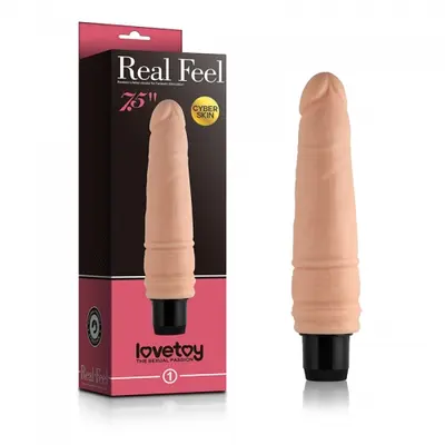 Real Feel Cyberskin Vibrator Flesh 7,5" - Вібратор, 20 см (тілесний)