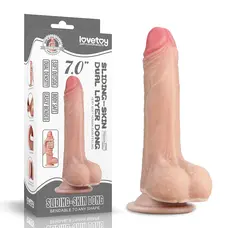 Sliding Skin Dong 7'' - Фалоімітатор, 15,5 см (тілесний)