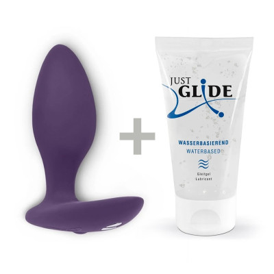 We-Vibe Ditto + Лубрикант 50 мл - смарт-пробка с дистанционным управлением, 8.8х3,1 см (фиолетовый)