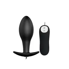 Pretty Love Vibrating Butt Plug Black - Анальна пробка з вібрацією, 8,5х3,1 см (чорний)