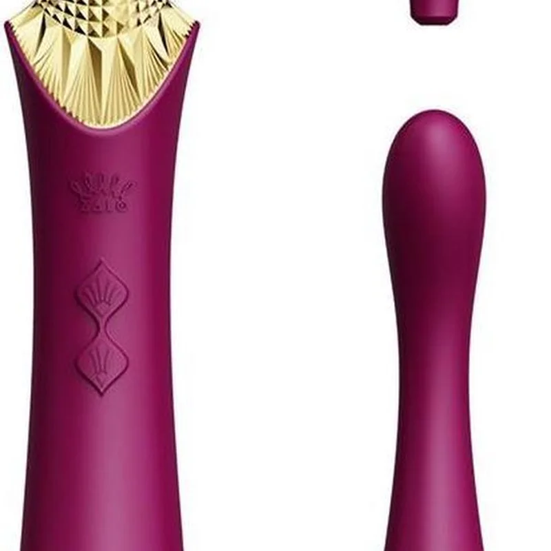 Zalo Bess Pin Point Vibrator - Изысканный вибратор для клитора с насадками, 22х3.3 см (фиолетовый)