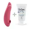 Womanizer Premium 2 + Лубрикант 50 мл - Інноваційний кліторальний вакуумний стимулятор, 15.5х3.5 см (малиновий)