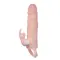 Brave Men Vibro Penis Sleeve Flesh with Bunny - Насадка на пенис, 16,4 см (телесный)