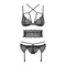 Obsessive Frivolla set - мереживний еротичний комплект білизни, L/XL (чорний)