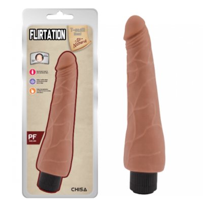 Chisa - T-skin ReaL Flirtation - Реалистичный вибратор, 24х5.5 см (мулат)