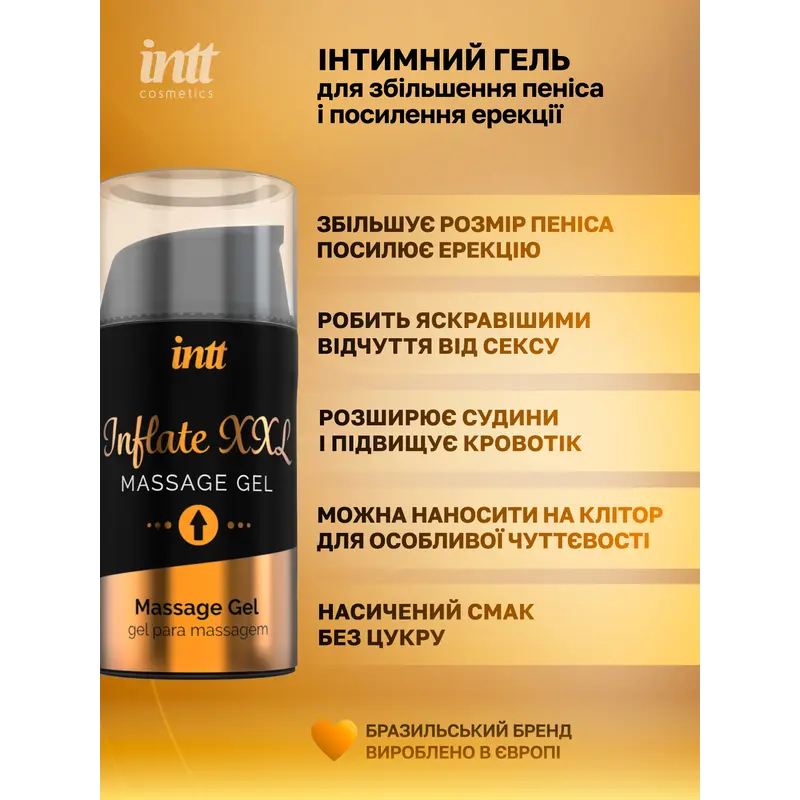Гель для увеличения пениса Intt Inflate XXL, 15 мл