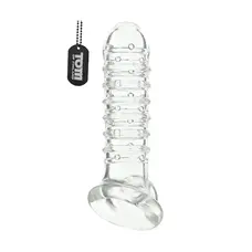 Tom of Finland Textured Girth Enhancer - Рельефная насадка для члена, 19х3.8 см (прозрачный)