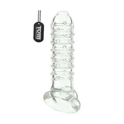 Tom of Finland Textured Girth Enhancer - Рельефная насадка для члена, 19х3.8 см (прозрачный)
