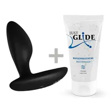 We-Vibe Ditto+ Satin Black + Лубрикант 50 мл - Анальный смарт-вибратор, 8,8 см (черный)