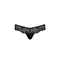 Passion Naja Thong мереживні трусики-танга з атласним бантиком, L/XL (чорний)