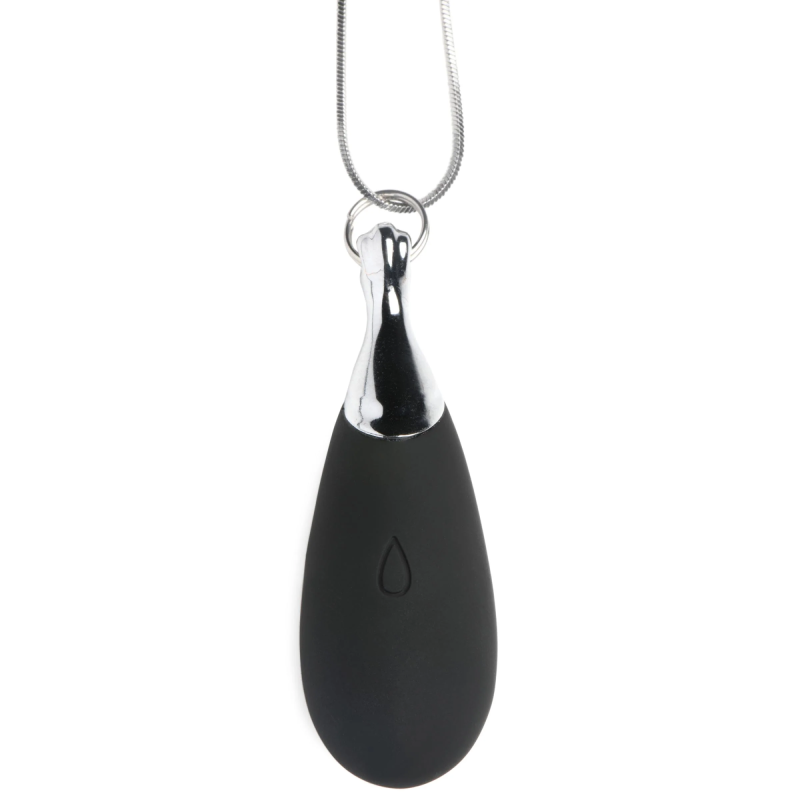 Charmed Vibrating Silicone Teardrop Neckl - ожерелье с подвеской вибратором, 90 см (чёрный)