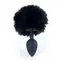 Boss Jewellery Silicon PLUG Bunny Tail Black - Анальна пробка з хвостом, 6,5х2,7 см (чорний)