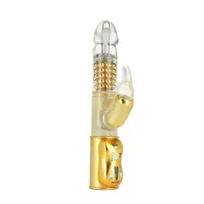Dorcel Orgasmic Rabbit Gold - вібратор-кролик з масажем перлинками, 25х3.8 см (золотистий)