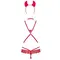 Obsessive Evilia teddy red L/XL - Жіночий костюм диявола
