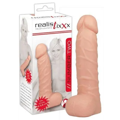 Realistixxx Dildo 7 - Фаллоимитатор с мошонкой, 13.5х3.8 см (телесный)
