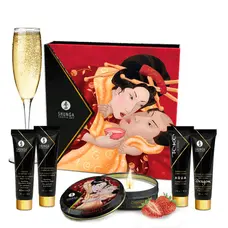 Shunga Geisha Secrets Sparkling Strawberry Wine - Набор интимной косметики с ароматом игристого клубничного вина