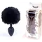 Boss Jewellery Silicon PLUG Bunny Tail Black - Анальна пробка з хвостом, 6,5х2,7 см (чорний)