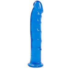 Doc Johnson Jelly Jewels Dong & Suction Cup Blue - фаллоимитатор 22.8х3.6 см (голубой)