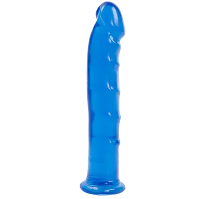 Doc Johnson Jelly Jewels Dong & Suction Cup Blue - фалоімітатор 22.8х3.6 см (блакитний)