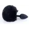 Boss Jewellery Silicon PLUG Bunny Tail Black - Анальна пробка з хвостом, 6,5х2,7 см (чорний)