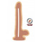 Get Real Dual Density Dildo8 Inch Balls - Реалистичный фаллоимитатор, 17,5х4,5 см (телесный)