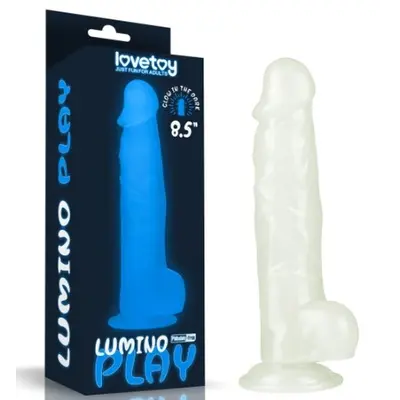 Lumino Play Dildo - Фалоімітатор, що світиться в темряві, 21.5 см (прозорий)
