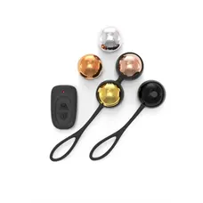 Dorcel Training Balls набор вагинальных шариков 4 со смещенным центром и 1 с вибрацией, 3,4см, вес 20-117гр