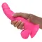 Pop Peckers 7.5" Dildo With Balls - Pink - Фаллоимитатор, 21,5 см (розовый)