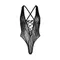 Leg Avenue Floral lace thong teddy - Боді, OS (чорний)