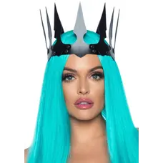Leg Avenue-Faux leather spiked crown Black - Сексуальная корона из эко-кожи (чёрный)