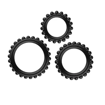 LyBaile Titan Cock Ring Set набір рельєфних ерекційних кілець різного діаметру, 3 шт.