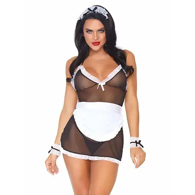 Leg Avenue-Roleplay Seductive French Maid White/Black - Комплект покоївки, OS