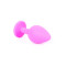 Boss Silikon Plug Jewellery Pink Medium - Анальная пробка с кристаллом, 8х3.5 см (розовый с голубым)